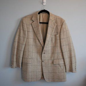 Aquascutum Tan Windowpane Blazer